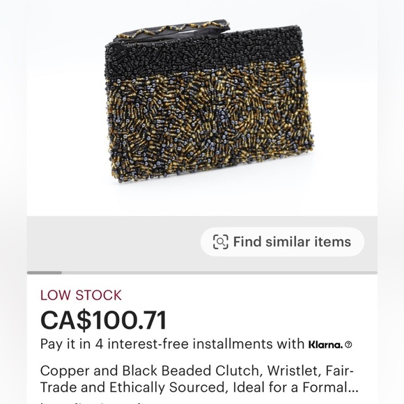 Metallic Beaded Clutch Bag - Picture 8 of 8